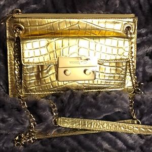Michael Kors gold crossbody bag